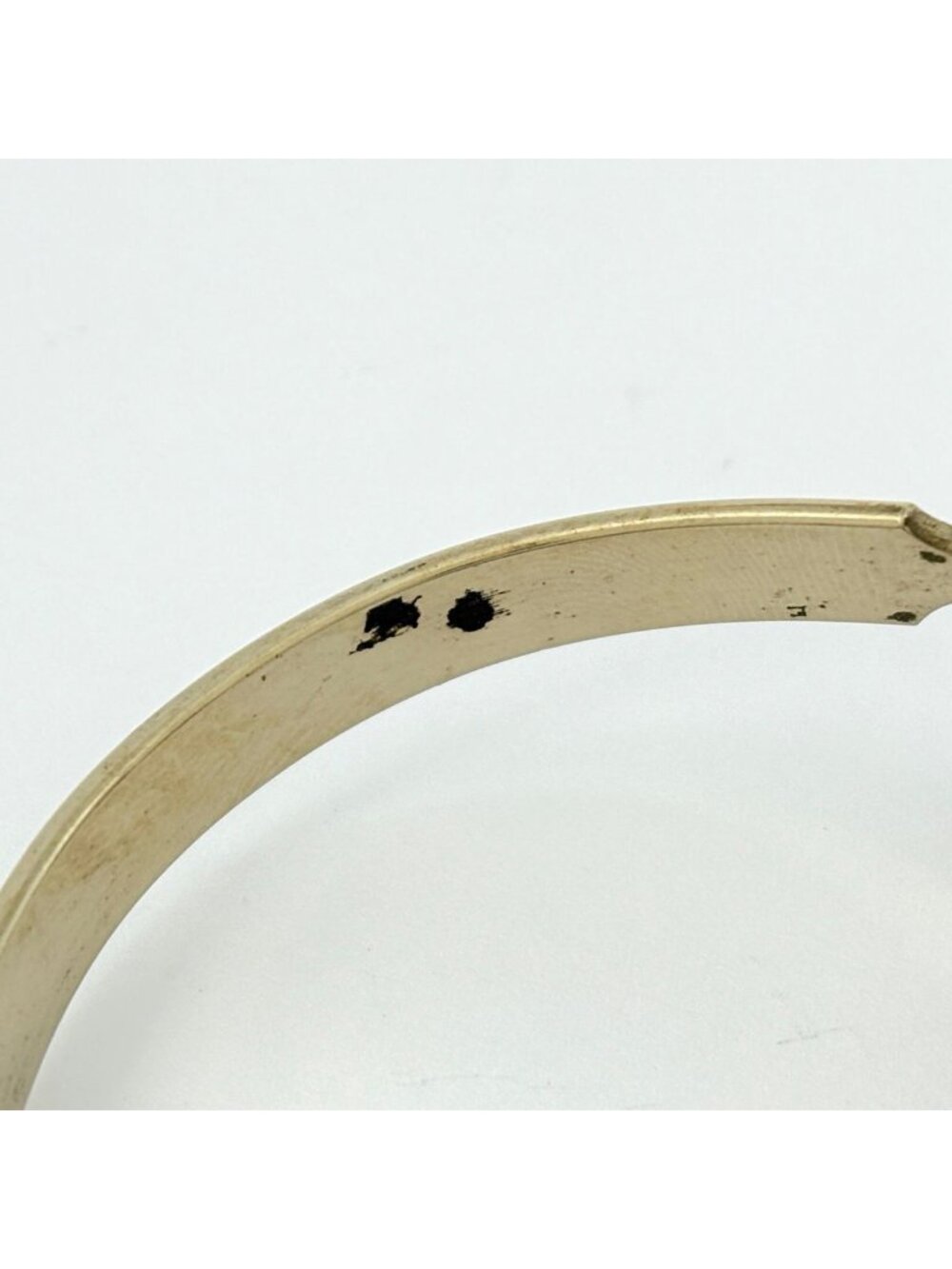 Chanel CC Logo Rhinestone Bangle Silver Plated Bracelet - Picture 5 of 8